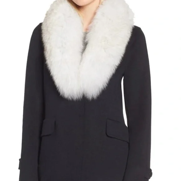 Derek Lam 10 Crosby Wool Trench Coat Faux Fur size medium designer NWT - Picture 5 of 8